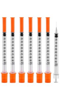 10 Pack 1ml Syringe with Orange Cap 31G (8mm)